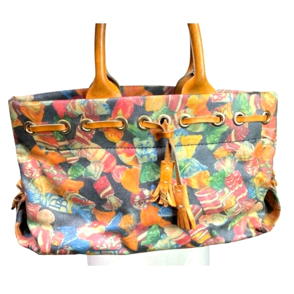 Dooney & Bourke Candy Print Small Vintage Unique Handbag - Picture 1 of 8